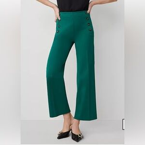 NWT Ann Tailor Sailor Grace Straight Ankle Pant in beautiful Fresh Evergreen